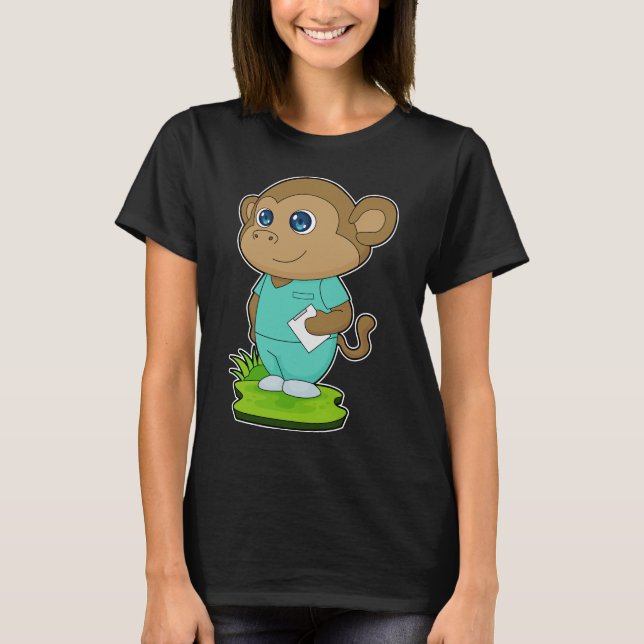 T-shirt Note de l'infirmière singe (Devant)