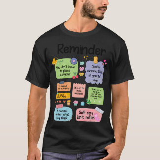 T-shirt Note de sensibilisation à la santé Rappel auto-amo