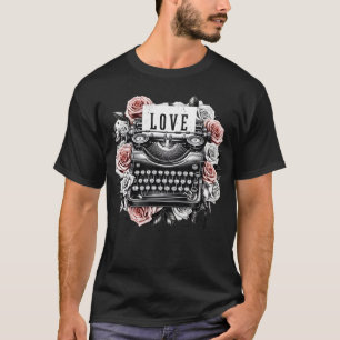 T-shirt Notes d'amour éternelles vintages avec Roses Vinta