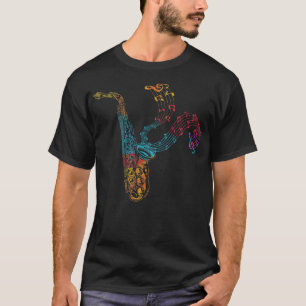 T-shirt Notes de musique cadeau du lecteur saxophone Saxop