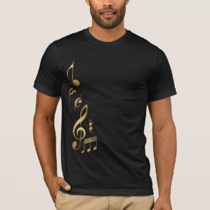 T-shirt Notes de musique métal Gold