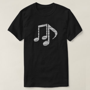 T-shirt Notes de musique noir et blanc Unisexe