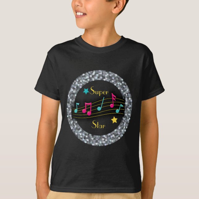 T-shirt Notes de musique Super Star (Devant)
