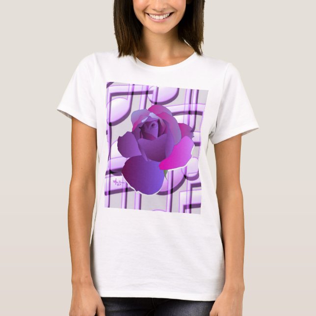 T-shirt Notes de musique violet Rose Débardeur de coupe vi (Devant)