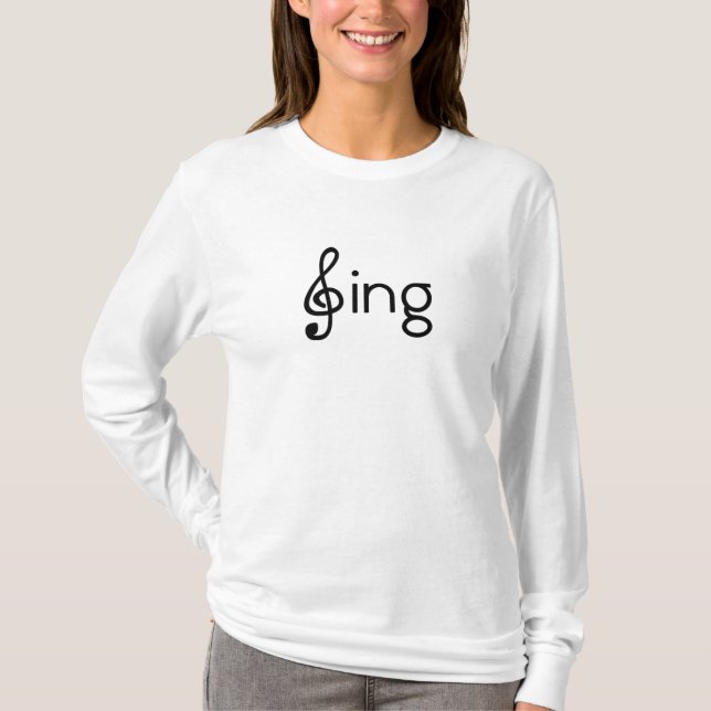 T-shirt Notes d'enregistrement d'image de Sing Clef Word (Devant)