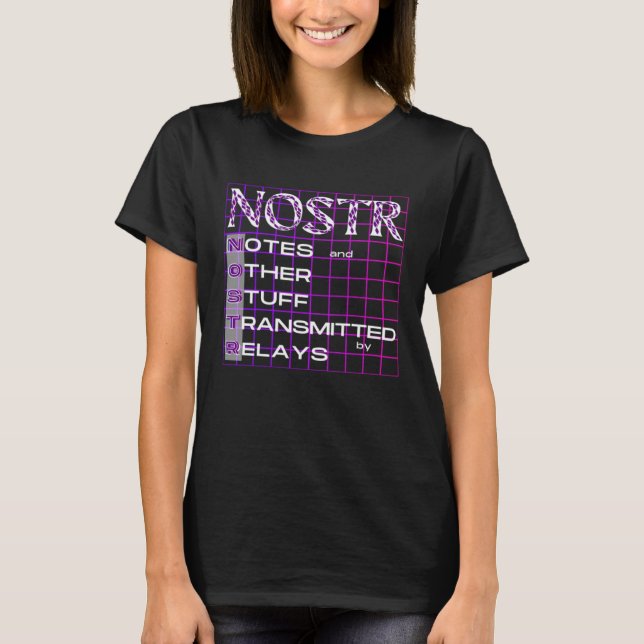T-shirt Notes et autres documents NOSTR transmis par relai (Devant)