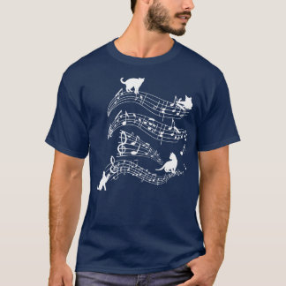 T-shirt Notes musicales Chats Partition musicale Chatons