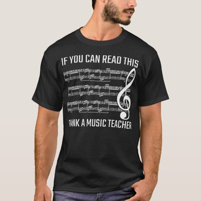 T-shirt Notes musicales compliquées Enseignant de la musiq (Devant)