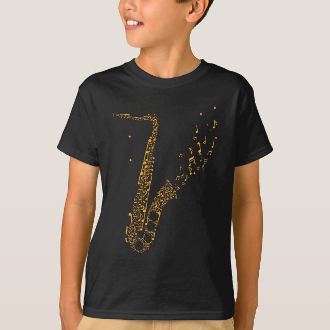 T-shirt Notes musicales de saxophone Instrument Saxophonis (Devant)