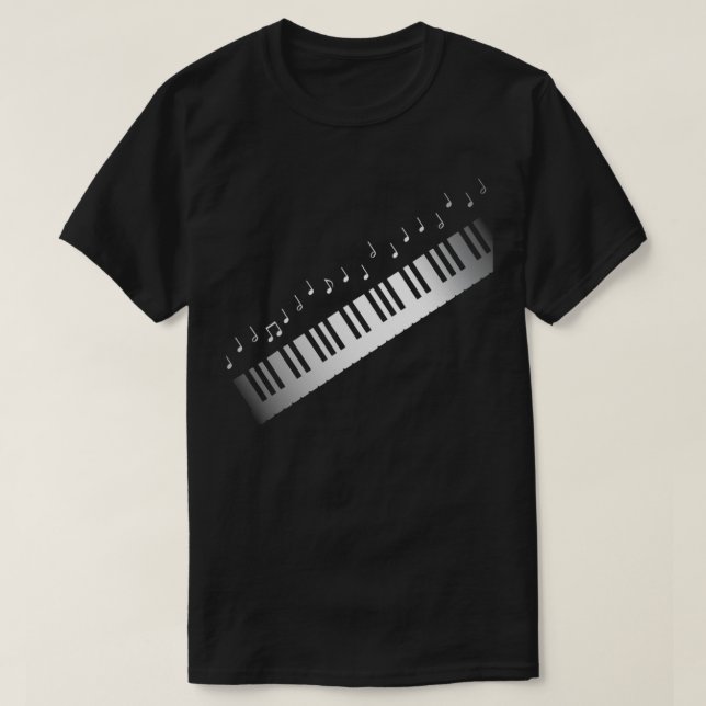 T-shirt Notes musicales du clavier Piano Pianist (Design devant)