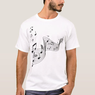 T-shirt Notes musicales sur Argent