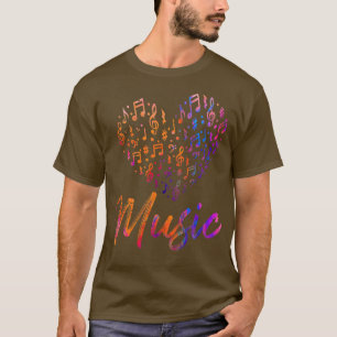 T-shirt Notes musiciennes Heart Treble Clef Funny Music
