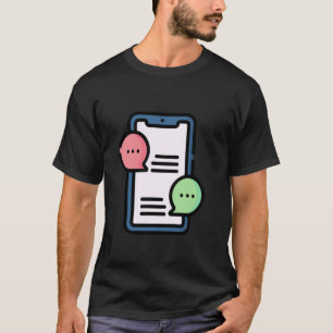 T-shirt Notification de discussion de message textuel de t