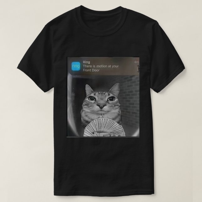T-shirt Notification de sonnerie Mème de chat | Drôle Door (Design devant)