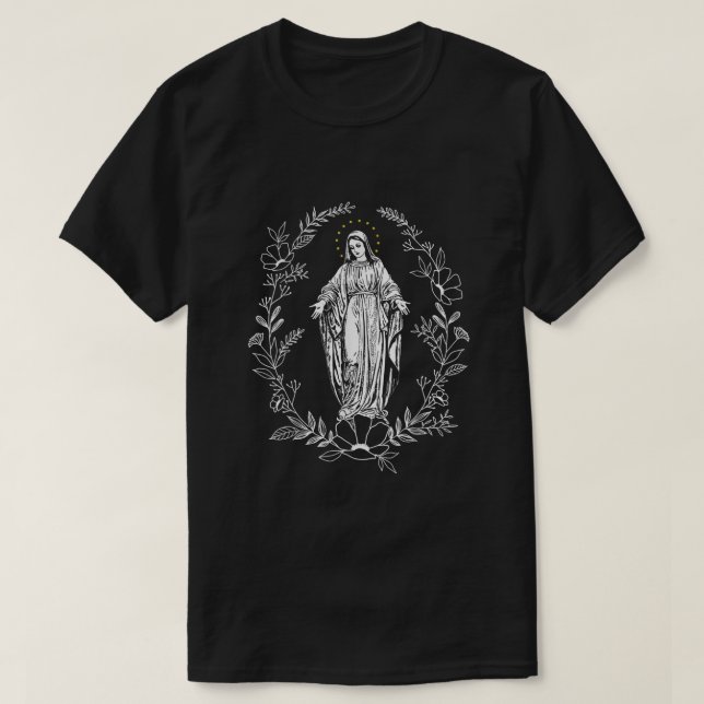 T-shirt Notre-Dame de Lourdes Chrétienne catholique Sacrée (Design devant)