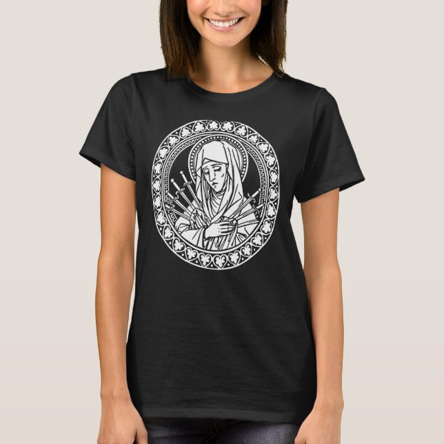 T-shirt Notre Dame des Douleurs Mater Dolorosa Mary Brevia (Devant)