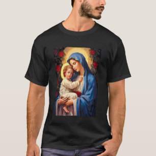 T-shirt Notre Dame Vierge Marie avec Jésus bébé Sacré cath