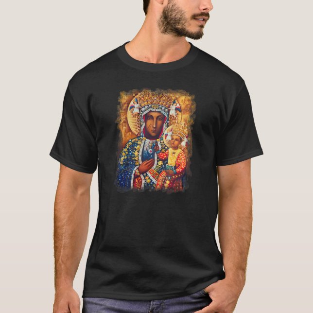 T-shirt Notre Dame Vierge Marie Vladimir Czestochowa Catho (Devant)