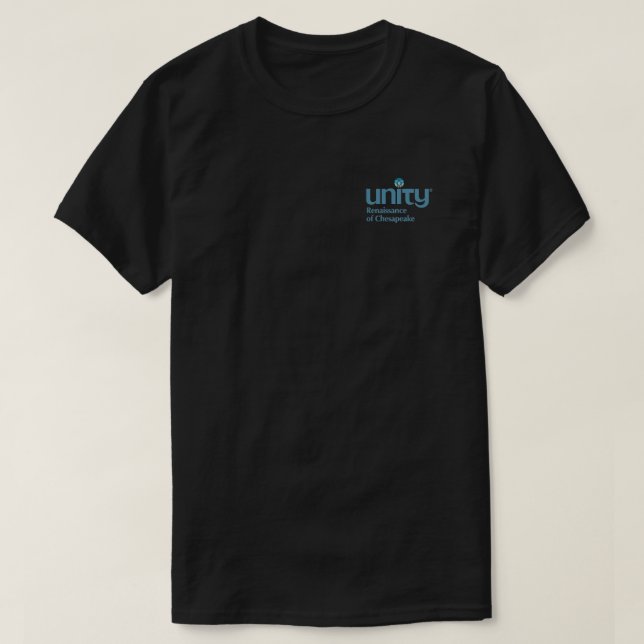 T-shirt NOTRE logo à l'avant, je choisis Unité sur le dos (Design devant)