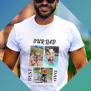 T-shirt Notre papa meilleur papa photo collage Personnalis