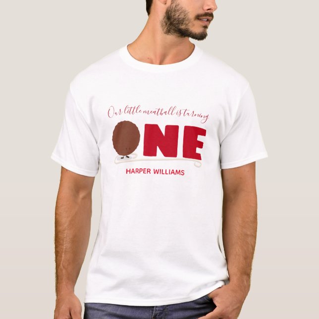 T-shirt Notre Petite Boule De Viande À Un Premier Annivers (Devant)