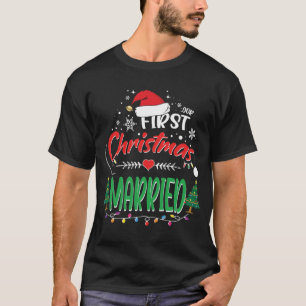 T-shirt Notre premier Noël Marié Nouveau marié M. et Mm