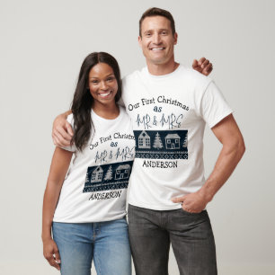 T-shirt Notre premier Noël Monsieur et Madame jeune couple