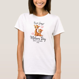 T-SHIRT NOTRE PREMIÈRE FÊTE DE LA MÈRE BÉBÉ&MAMA GIRAFFE