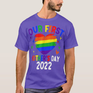 T-shirt Notre première fête des mères 2022 Rainbow Heart L
