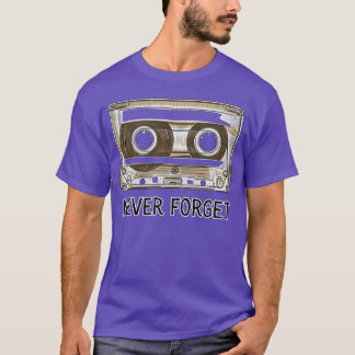 T-shirt N'oubliez jamais cassette design rétro vintage ami