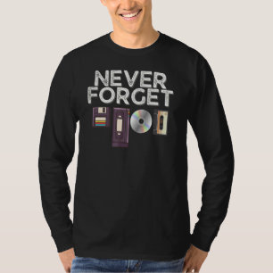 T-shirt N'oubliez jamais disquette Vhs cassette 90s 80s