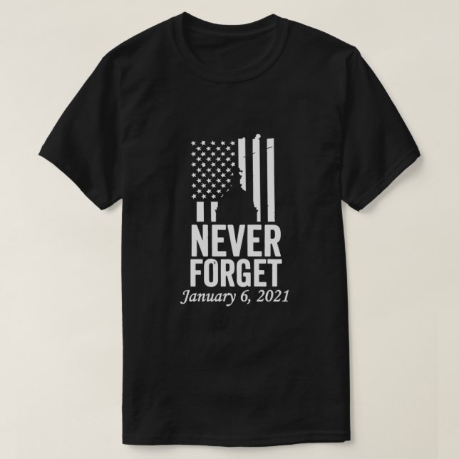 T-shirt N'oubliez jamais le 6 janvier 2002 en détresse (Design devant)