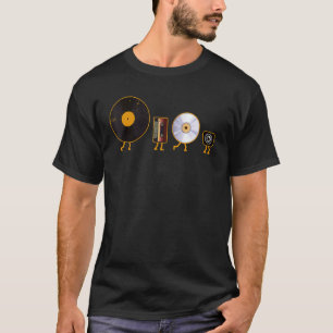 T-shirt N'oubliez jamais Vinyl Record, Cassette, Cd et Mp3