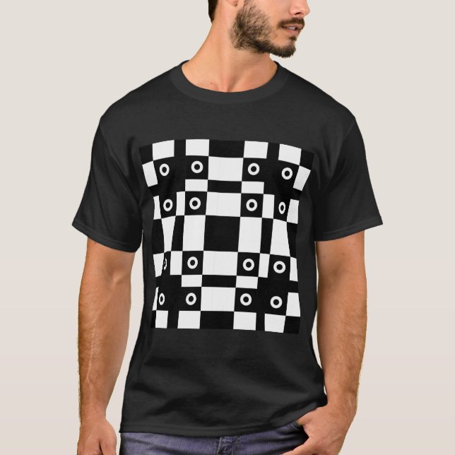 T-shirt Noumétés Et Carré Noir Blanc (Devant)
