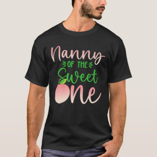 T-shirt Nounou De L'Anniversaire Une Pêche 1Er Fruit Été F