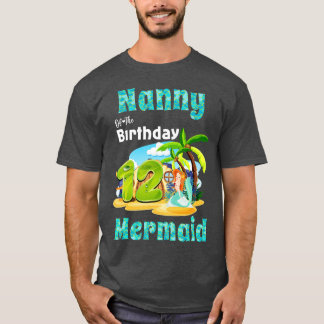 T-shirt Nounou Mignonne De Sirène Du 12E Anniversaire
