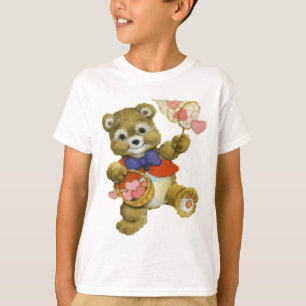 T-shirt Nounours attrapant des coeurs de Valentine