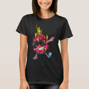T-shirt Nourriture amusante Dabbing Dragon Fruit Bubble te