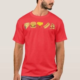 T-shirt Nourriture Confiture Taco Burger Fries Hot Chien P