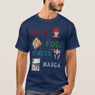 T-shirt Nourriture d'anime Fitness Manga Kawaii Fan d'anim