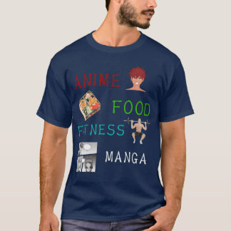 T-shirt Nourriture d'anime Fitness Manga Kawaii Fan d'anim