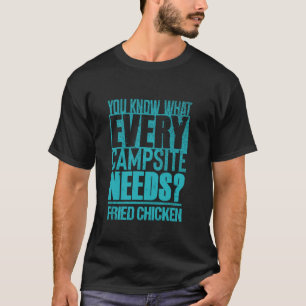 T-shirt Nourriture de feu de camp amusante Camping et poul