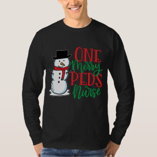 T-shirt Nourriture de Noël mignonne PEDS - Nurs de Snowman