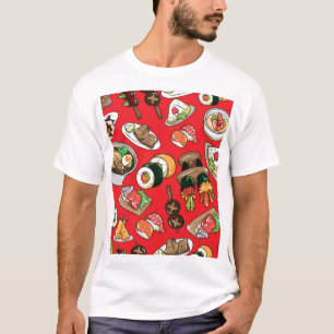 T-shirt Nourriture japonaise : Motif culturel sans couture