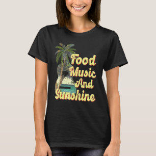 T-shirt Nourriture Musique Sunshine Guitar Plage Vacances 