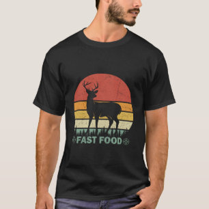 T-shirt Nourriture Rapide Drôle Buck Elk Cerf Chasse Vinta