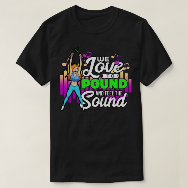 T-shirt Nous aimons dévaler Pound Fitness Workout (Design devant)