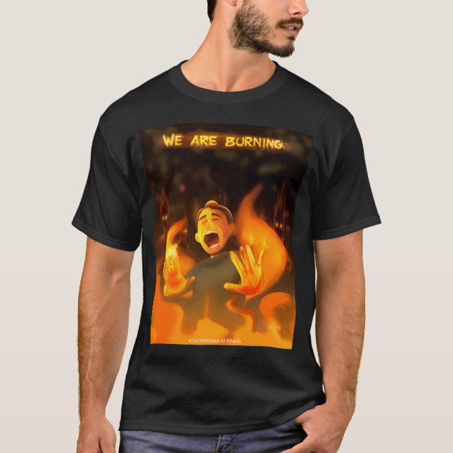 T-shirt Nous brûlons Mahasen Al-Khatib (Devant)