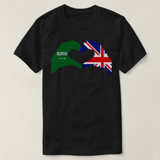 T-shirt Nous Coeurs Arabie Saoudite Royaume-Uni Patriot Mu (Design devant)