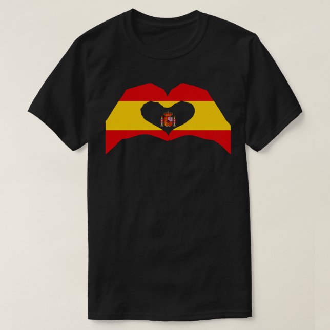 T-shirt Nous Coeurs Espagne Multinational Patriot Flag Ser (Design devant)